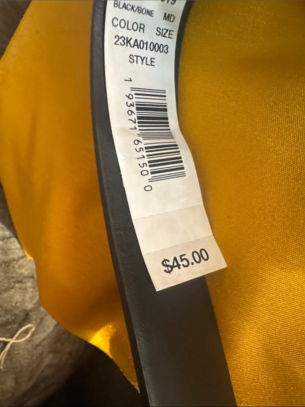 Calvin Klein Black Leather Belt with Gold-Tone CK Accent